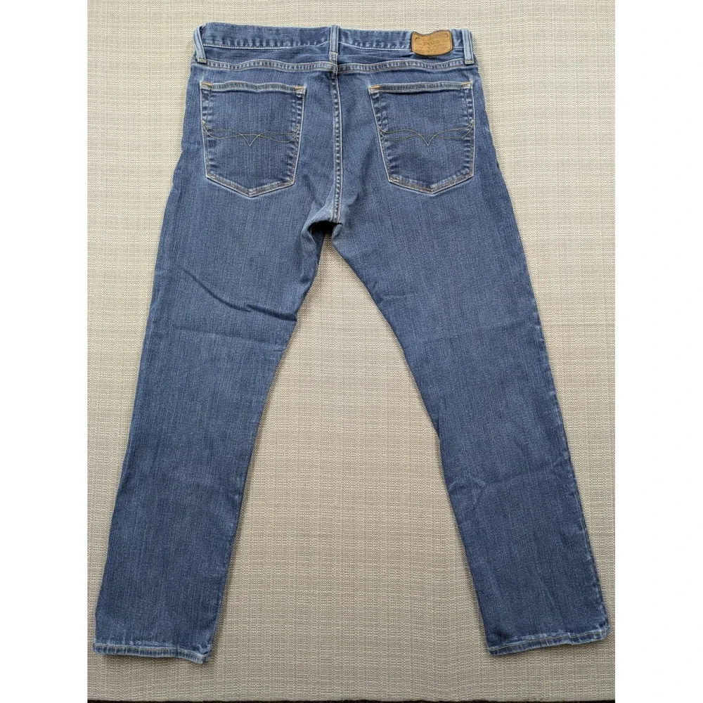 Polo Ralph Lauren Jeans Mens 34x28 Blue Hampton Relaxed Straight Stretch Denim